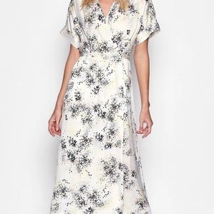 Equipment Floral Kimono Tavine Midi Wrap Dress